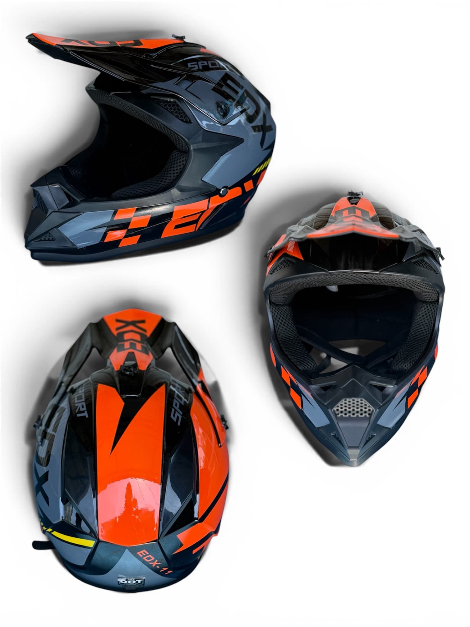 CASCA PROTECTIE GRI/PORTOCALIU GLOSS